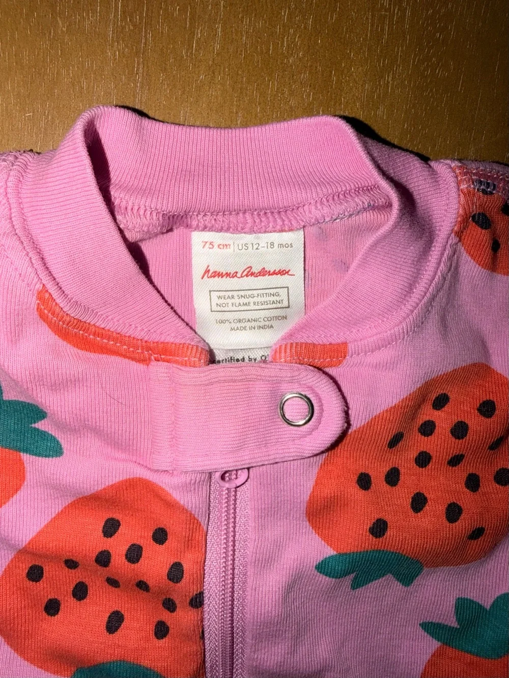 Hanna Andersson Pink Strawberry (12-18M) Romper